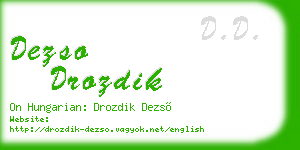 dezso drozdik business card